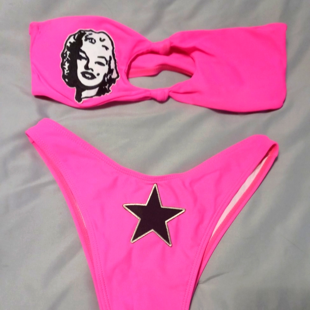 Reworked Pink Marilyn Monroe Bikini